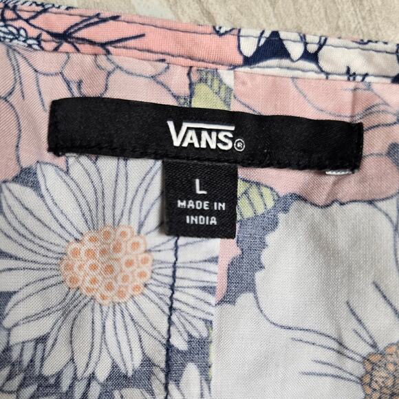 NWT!! VANS WOMENS (JUNIORS) SIZE LARGE RETRO FLORAL SLEEVELESS TIE MINI DRESS - Picture 9 of 10